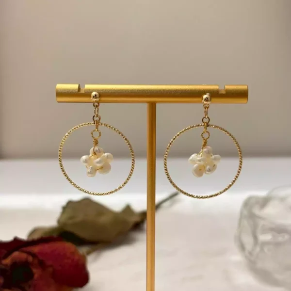 圈粉珍珠爆米花·耳環*.｡☂ 珍珠天然石系列 | S925純銀