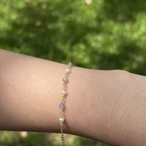 坦桑石珍珠·手鍊*.｡☂ 珍珠天然石系列 | 美國注金