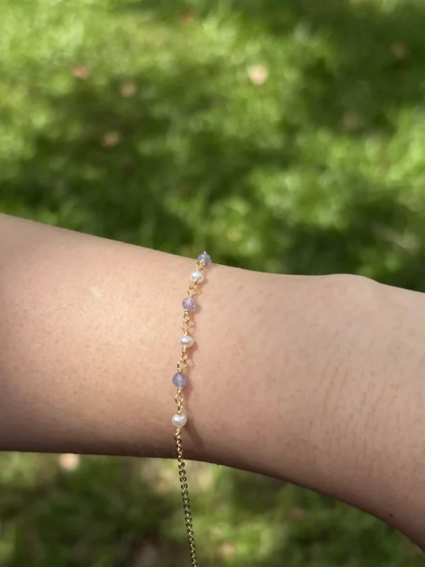 坦桑石珍珠·手鍊*.｡☂ 珍珠天然石系列 | 美國注金