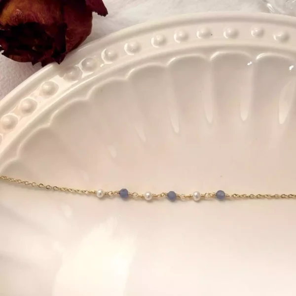 坦桑石珍珠·手鍊*.｡☂ 珍珠天然石系列 | 美國注金