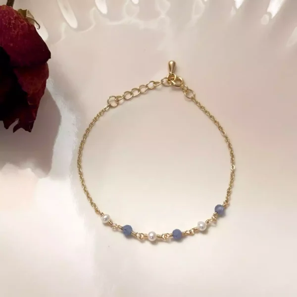 坦桑石珍珠·手鍊*.｡☂ 珍珠天然石系列 | 美國注金