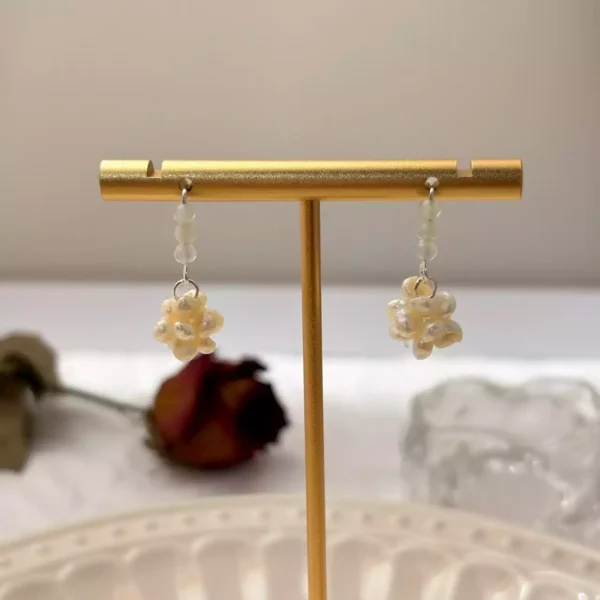 月光珍珠爆米花·耳環*.｡☂ 珍珠天然石系列 | S925純銀