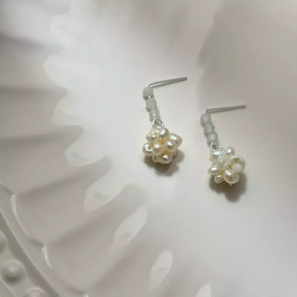 月光珍珠爆米花·耳環*.｡☂ 珍珠天然石系列 | S925純銀