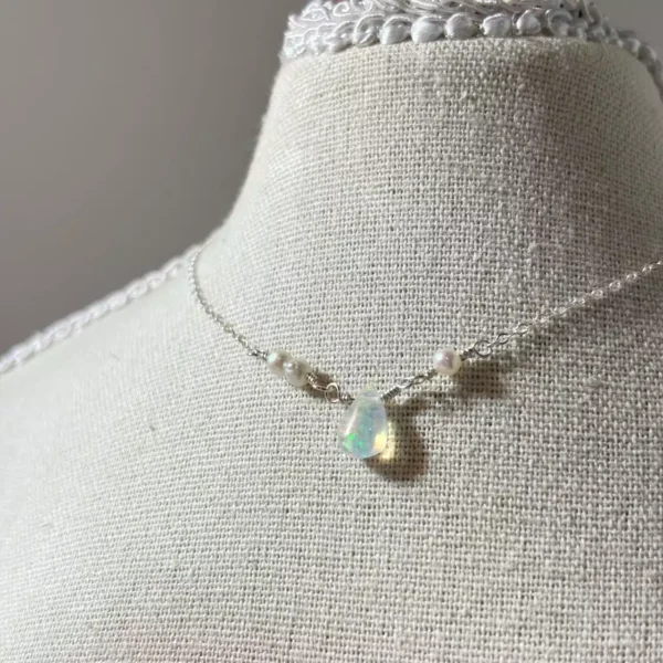 歐泊石珍珠·項鍊*.｡☂ 珍珠天然石系列 | S925純銀