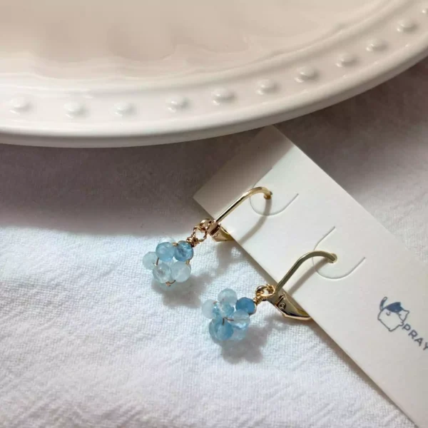 水晶繡球·耳環*.｡☂ 珍珠天然石系列 | 鈦鋼