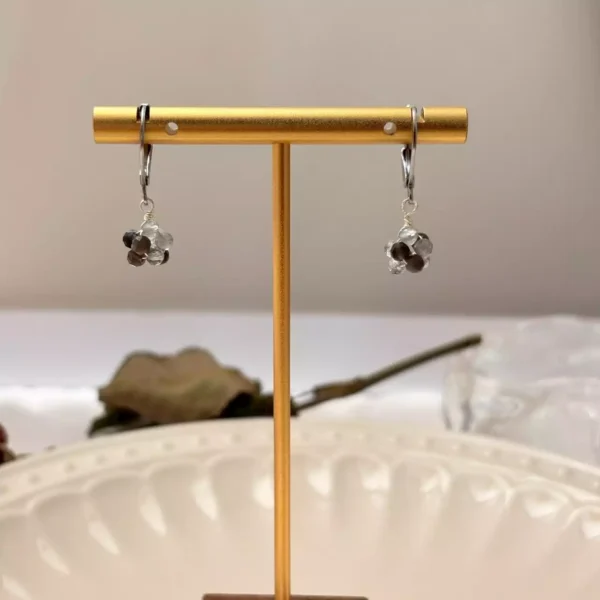 水晶繡球·耳環*.｡☂ 珍珠天然石系列 | 鈦鋼