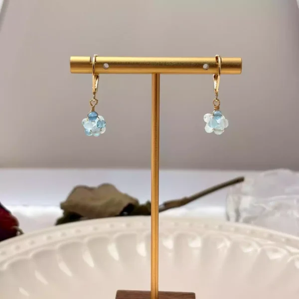 水晶繡球·耳環*.｡☂ 珍珠天然石系列 | 鈦鋼