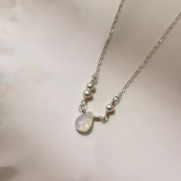 歐泊石珍珠·項鍊*.｡☂ 珍珠天然石系列 | S925純銀