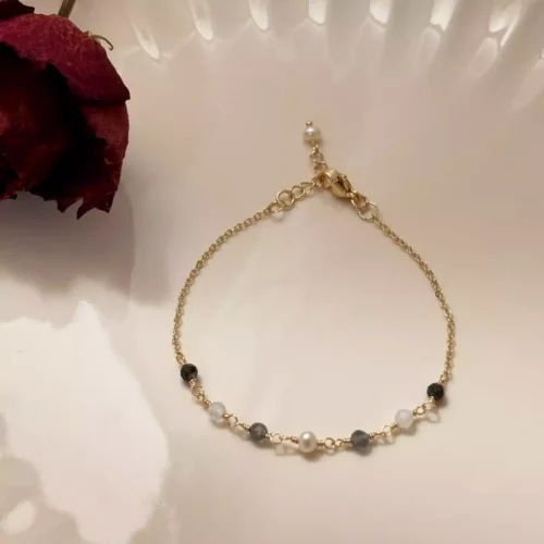 黑髮晶珍珠·手鍊*.｡☂ 珍珠天然石系列 | 美國注金