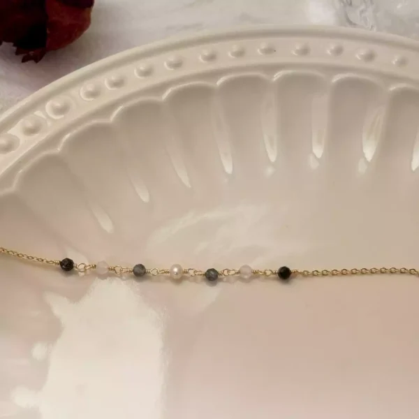 黑髮晶珍珠·手鍊*.｡☂ 珍珠天然石系列 | 美國注金