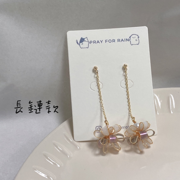 4 緞帶球·耳環 *.。 ☂ | 黃銅