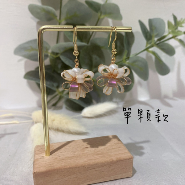 5 緞帶球·耳環 *.。 ☂ | 黃銅