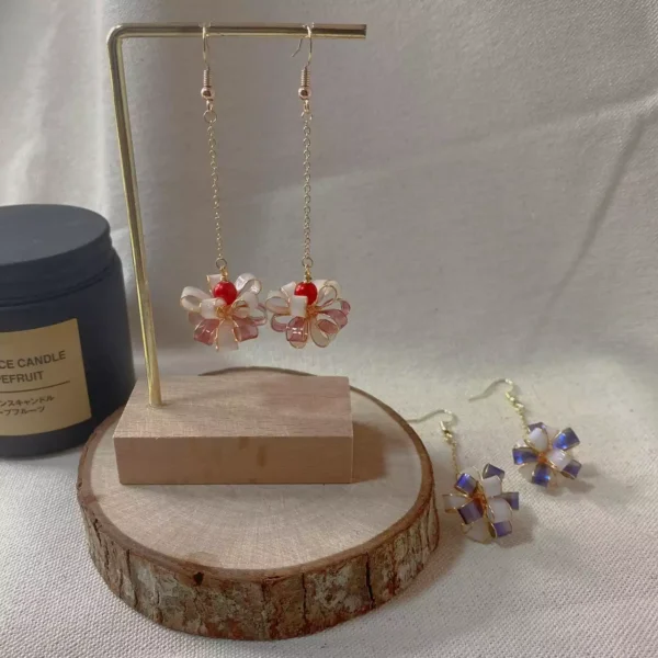 LINE_ALBUM_韶光 緞帶球_250303_4 緞帶球·耳環 *.。 ☂ | 黃銅