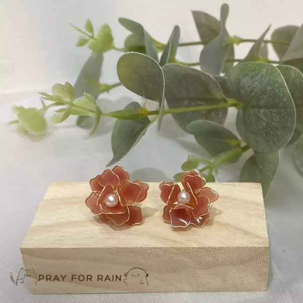 天雨花平貼·耳環 *.｡ ☂  | 鈦鋼