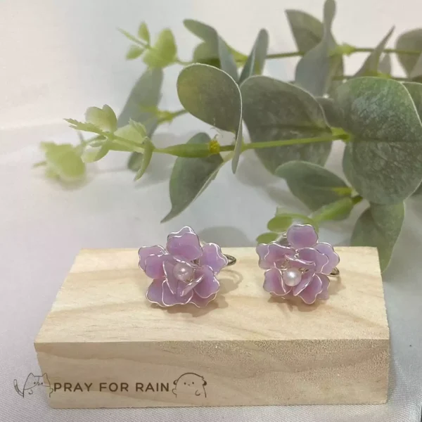 天雨花平貼·耳環 *.｡ ☂  | 鈦鋼