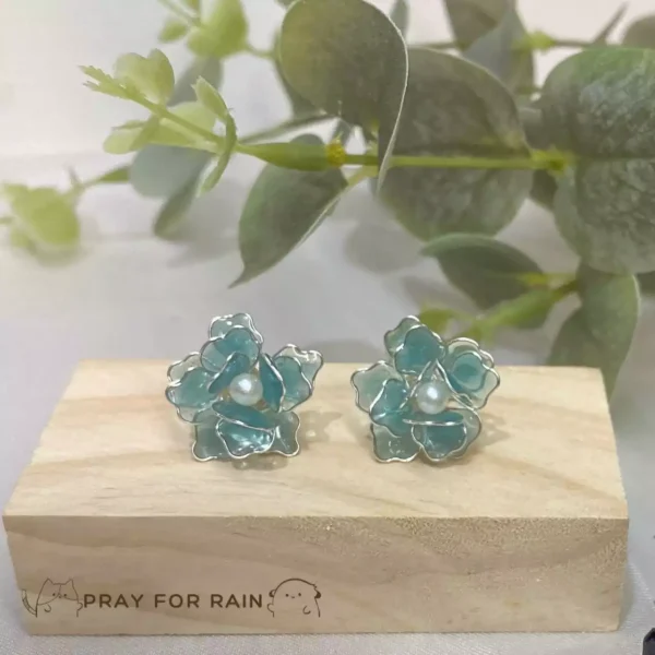 天雨花平貼·耳環 *.｡ ☂  | 鈦鋼