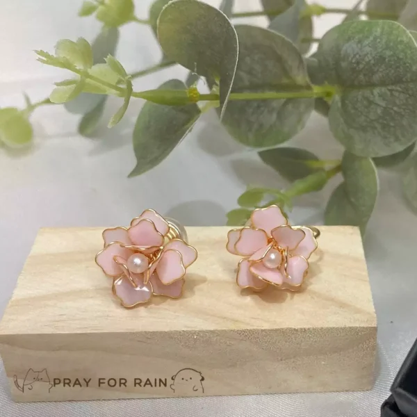 天雨花平貼·耳環 *.｡ ☂  | 鈦鋼