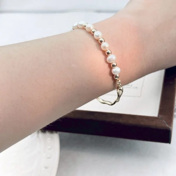 林間月光·手鍊*.｡☂ 珍珠天然石系列 | 黃銅