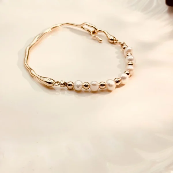 林間月光·手鍊*.｡☂ 珍珠天然石系列 | 黃銅