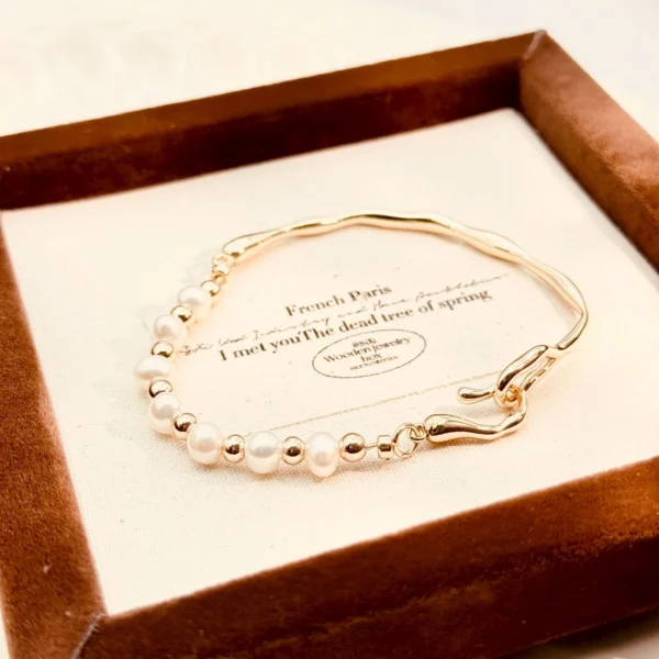 林間月光·手鍊*.｡☂ 珍珠天然石系列 | 黃銅