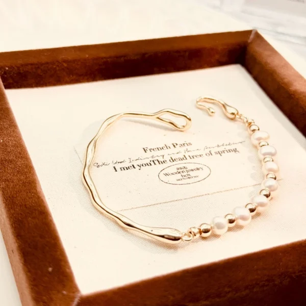 林間月光·手鍊*.｡☂ 珍珠天然石系列 | 黃銅