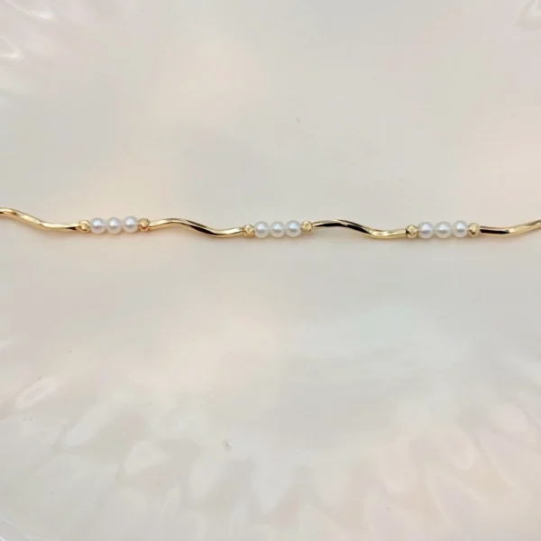 月光小徑·手鍊*.｡☂ 珍珠天然石系列 | 黃銅