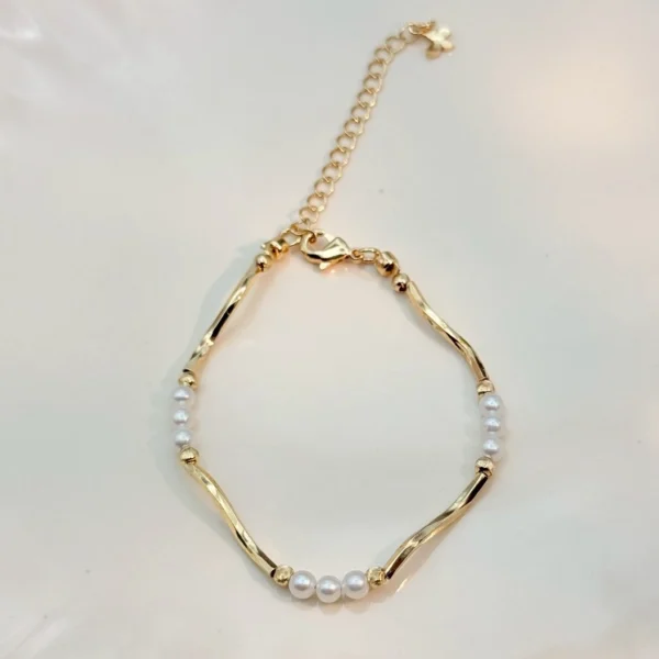 月光小徑·手鍊*.｡☂ 珍珠天然石系列 | 黃銅