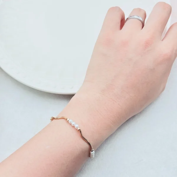 月光小徑·手鍊*.｡☂ 珍珠天然石系列 | 黃銅