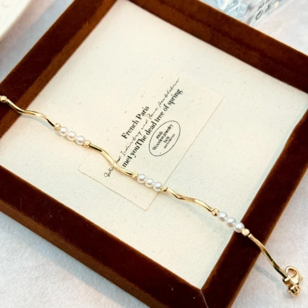 月光小徑·手鍊*.｡☂ 珍珠天然石系列 | 黃銅