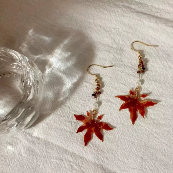 一葉知秋·耳環 *.｡ ☂ | 黃銅