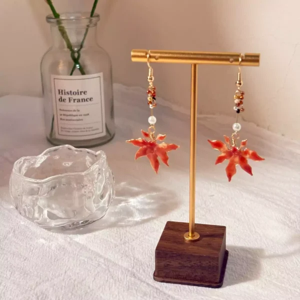 一葉知秋·耳環 *.｡ ☂ | 黃銅