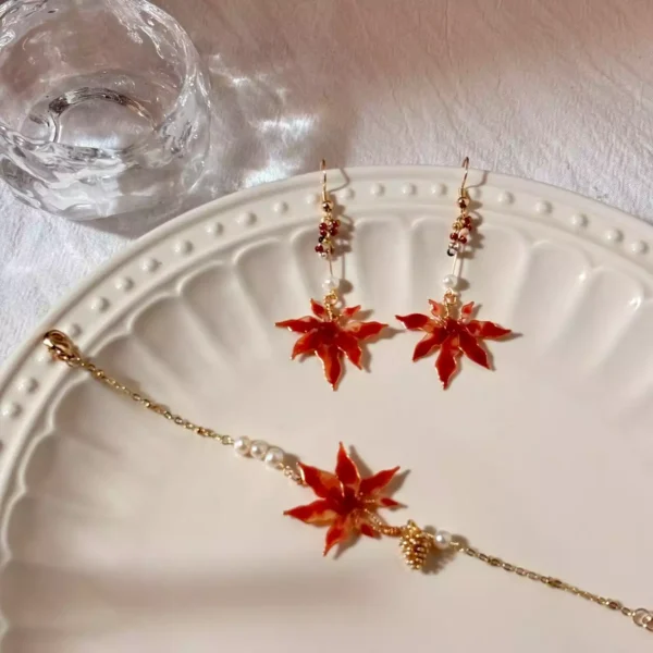 一葉知秋·耳環 *.｡ ☂ | 黃銅