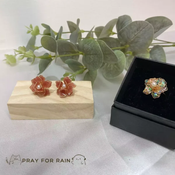 天雨花平貼·耳環 *.｡ ☂  | 鈦鋼