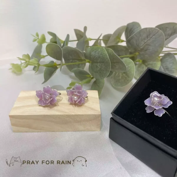 天雨花平貼·耳環 *.｡ ☂  | 鈦鋼