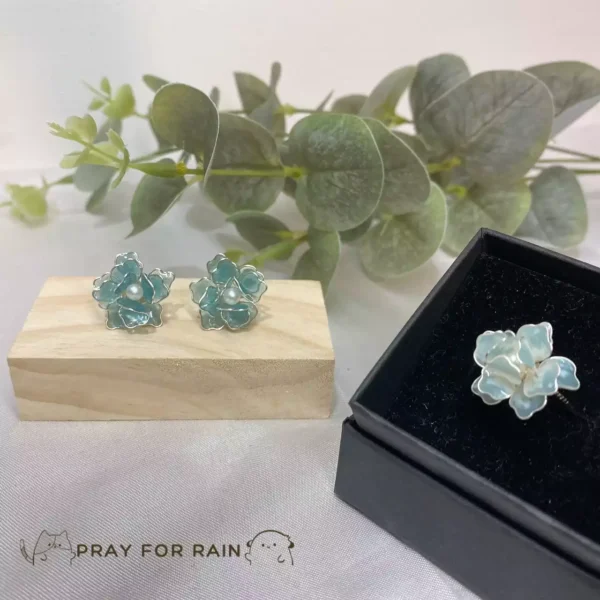 天雨花平貼·耳環 *.｡ ☂  | 鈦鋼