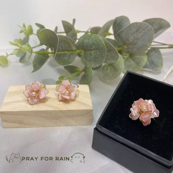 天雨花平貼·耳環 *.｡ ☂  | 鈦鋼