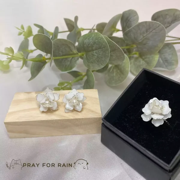 天雨花平貼·耳環 *.｡ ☂  | 鈦鋼