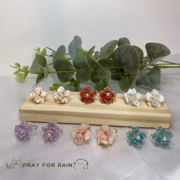 天雨花平貼·耳環 *.｡ ☂  | 鈦鋼