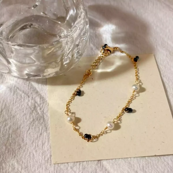 奶油米珠珍珠·手鍊*.｡☂ 珍珠天然石系列 | 美國注金