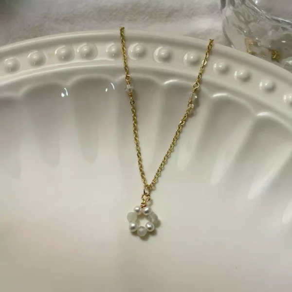 搖擺甜甜圈·項鍊*.｡☂ 珍珠天然石系列 | 美國注金