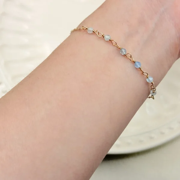 六星之願-海藍寶石手鍊*.｡☂ 珍珠天然石系列 | 美國注金