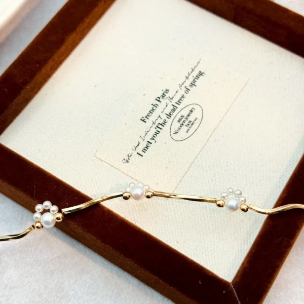 貓掌·手鍊*.｡☂ 珍珠天然石系列 | 黃銅