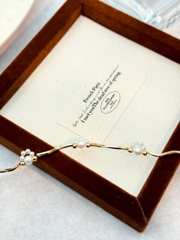 貓掌·手鍊*.｡☂ 珍珠天然石系列 | 黃銅