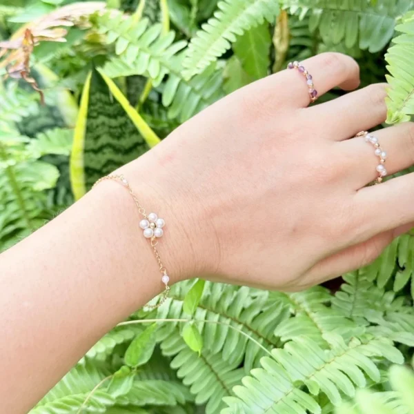 珍珠小花·手鍊*.｡☂ 珍珠天然石系列 | 美國注金