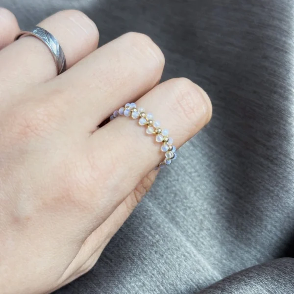 織·詩篇 調節鍊戒*.｡☂ 珍珠天然石系列 | 鋼線