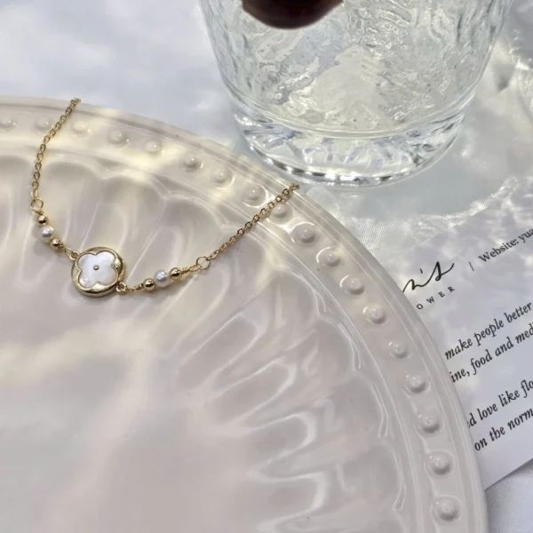 幸運母貝·手鍊*.｡☂ 珍珠天然石系列 | 黃銅