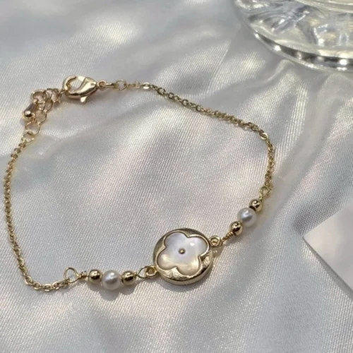 mj57r-bm7h3 幸運母貝·手鍊*.。☂ 珍珠天然石系列 | 黃銅