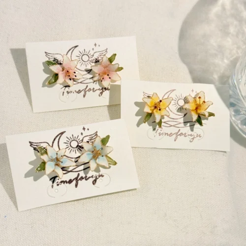 百合花開·耳環 *.｡